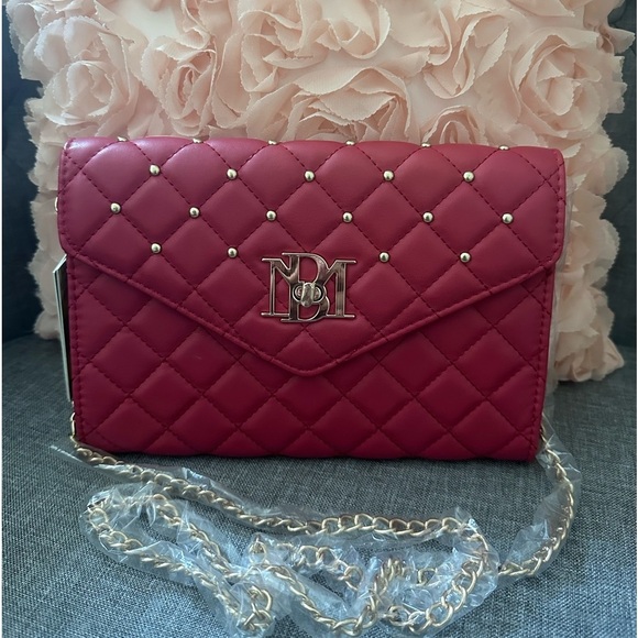 Badgley mischka red studded chain bag nwt - Picture 1 of 5